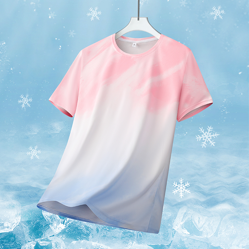 Badminton Aesthetic - Women's Gradient Quick-drying Sports Short Sleeves